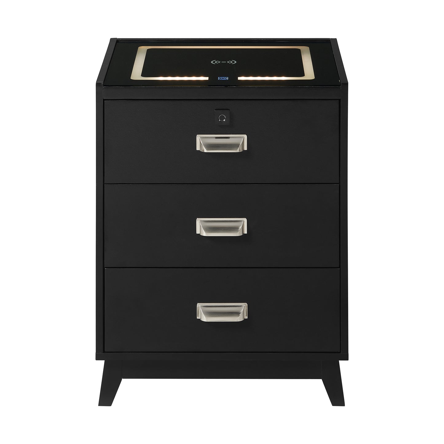 Rio Nightstand with Electronic Features in Black