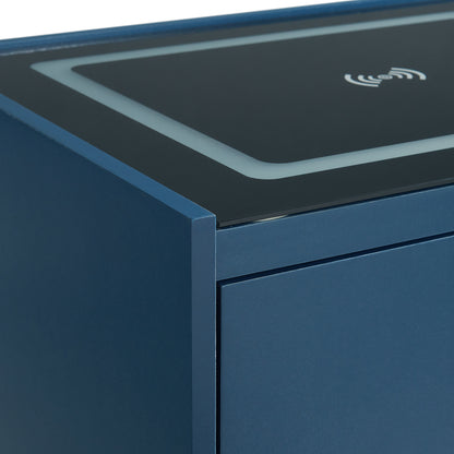 Rio Nightstand with Electronic Features in Blue