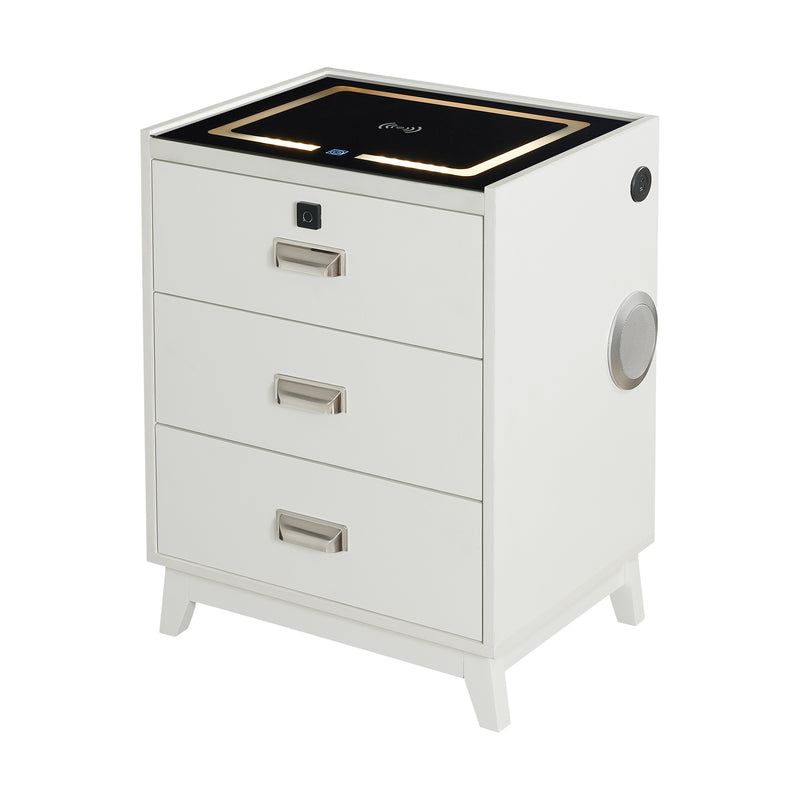 Rio Nightstand With Electronic Features In White