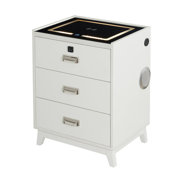 Rio Nightstand With Electronic Features In White