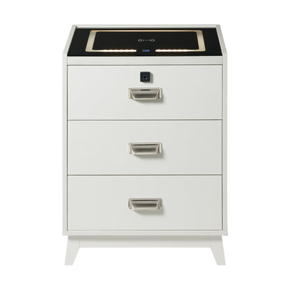 Rio Nightstand with Electronic Features in White