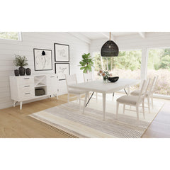 Rogen Rustic Dining Table with 18" Leaf in Rustic White