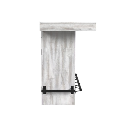 Rogen Rustic Bar Table with Ice Tray, USB and Power in Rustic White