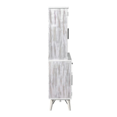 Rogen Rustic Buffet & Hutch with LED in Rustic White