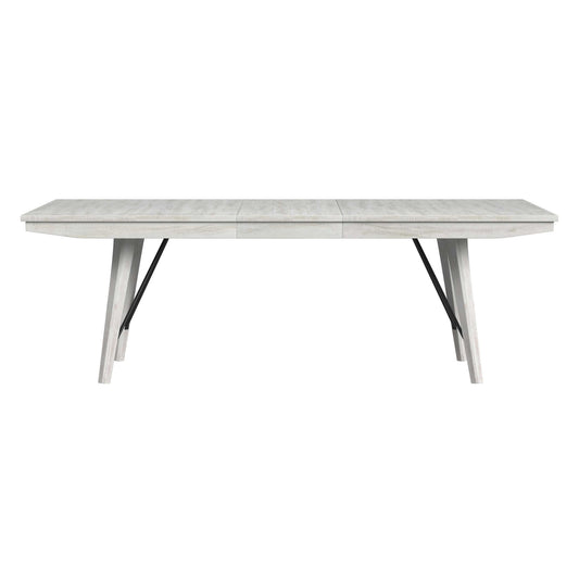 Rogen Rustic Dining Table with 18" Leaf in Rustic White