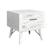Rogen Rustic End Table in Rustic White
