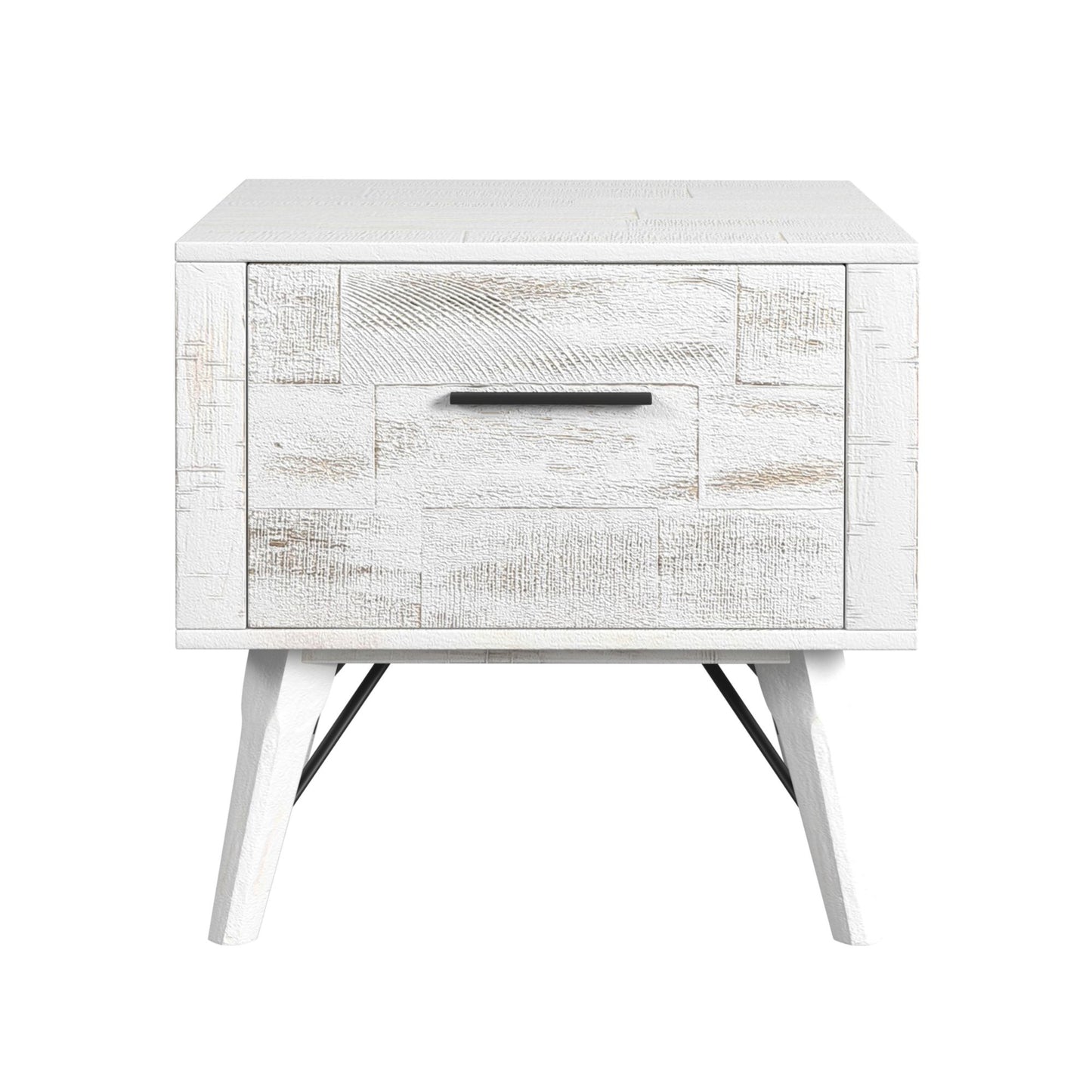 Rogen Rustic End Table in Rustic White