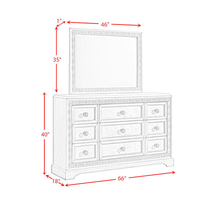 Romilly Dresser and Mirror Set in White