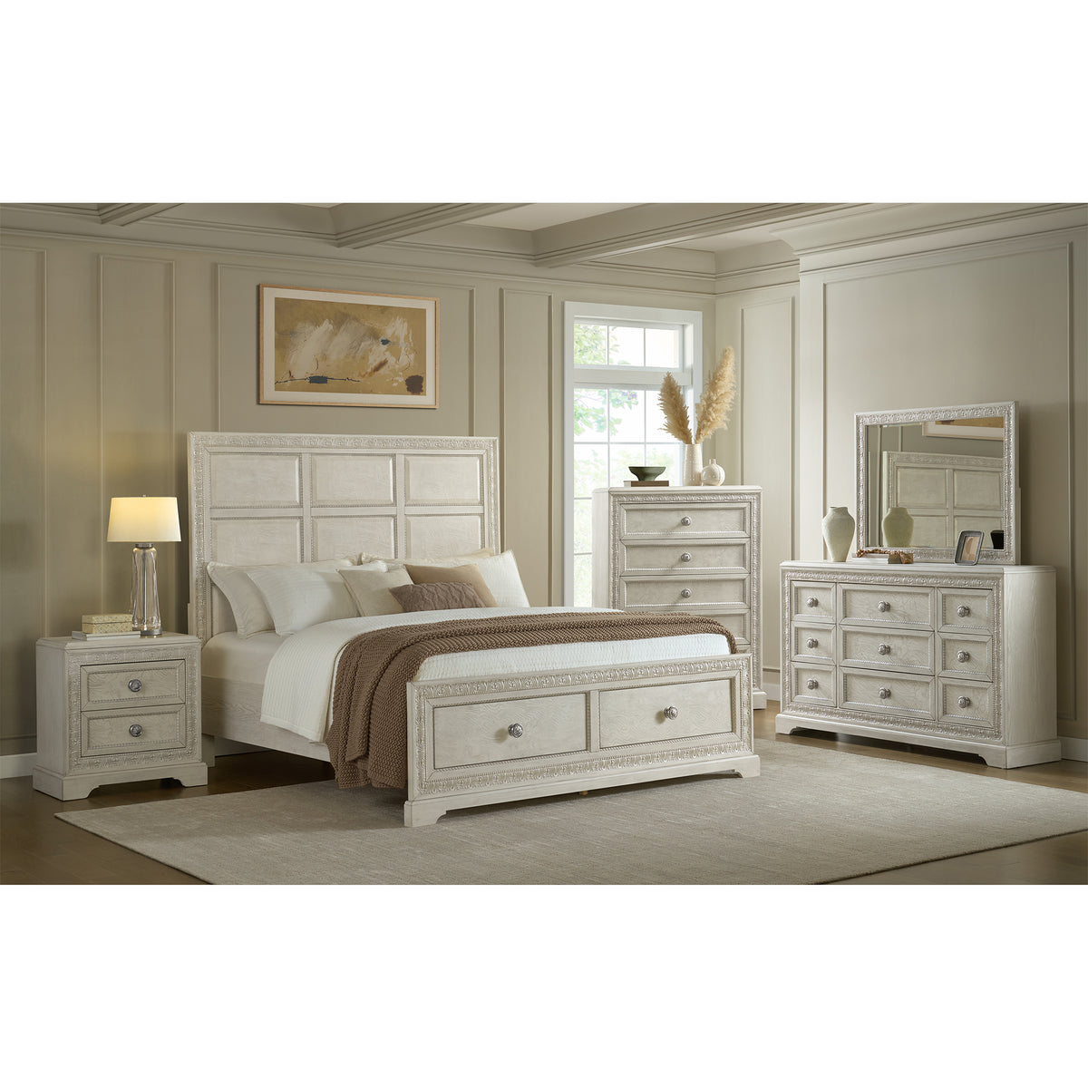 Romilly Dresser and Mirror Set in White