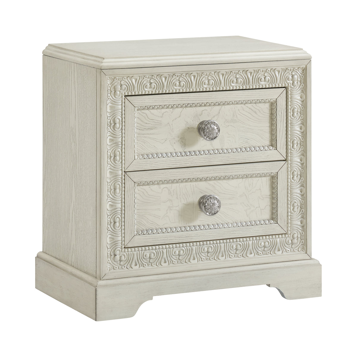 Romilly Nightstand with USB in White