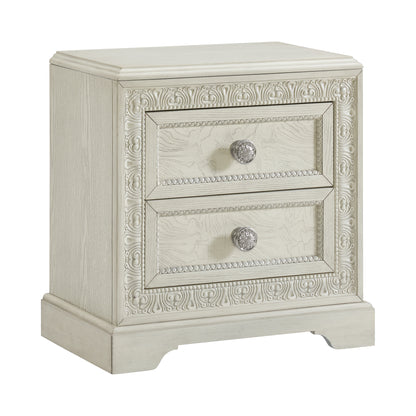 Romilly Nightstand with USB in White