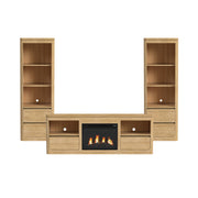 Rosalie 4PC Entertainment Unit with 71" TV Console in Natural