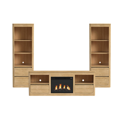 Rosalie 4PC Entertainment Unit with 71" TV Console in Natural