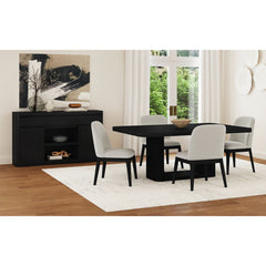 Rosalie 5PC Standard Height Dining Set in Black-Table and Four Chairs