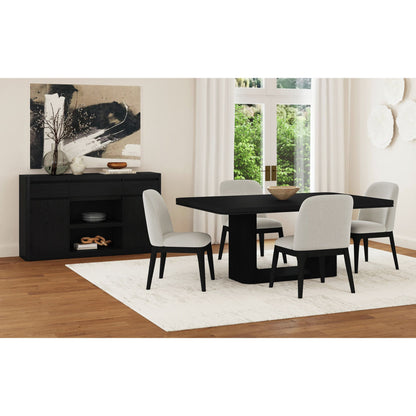 Rosalie 5PC Standard Height Dining Set in Black-Table and Four Chairs
