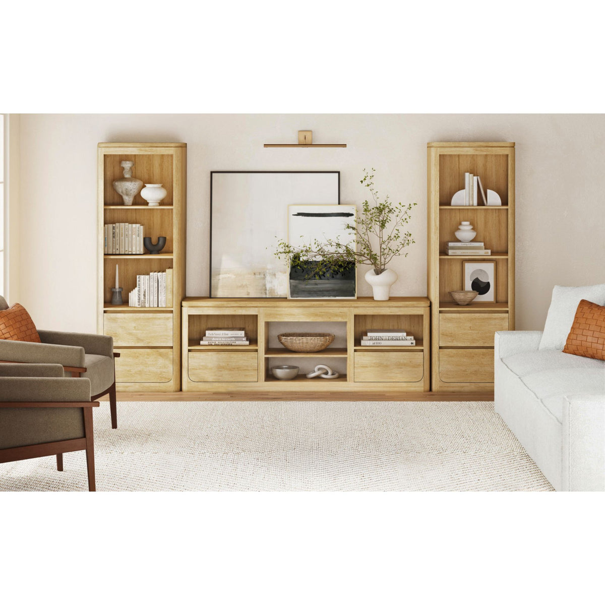 Rosalie 3PC Entertainment Unit with 71" TV Console in Natural
