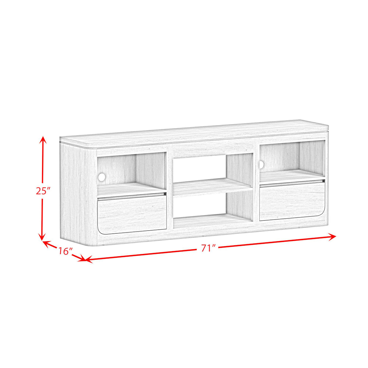 Rosalie 3PC Entertainment Unit with 71" TV Console in Natural