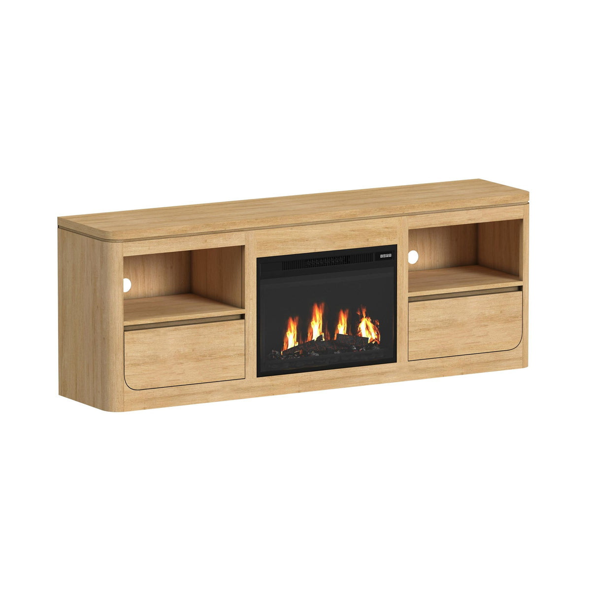 Rosalie 4PC Entertainment Unit with 71" TV Console in Natural