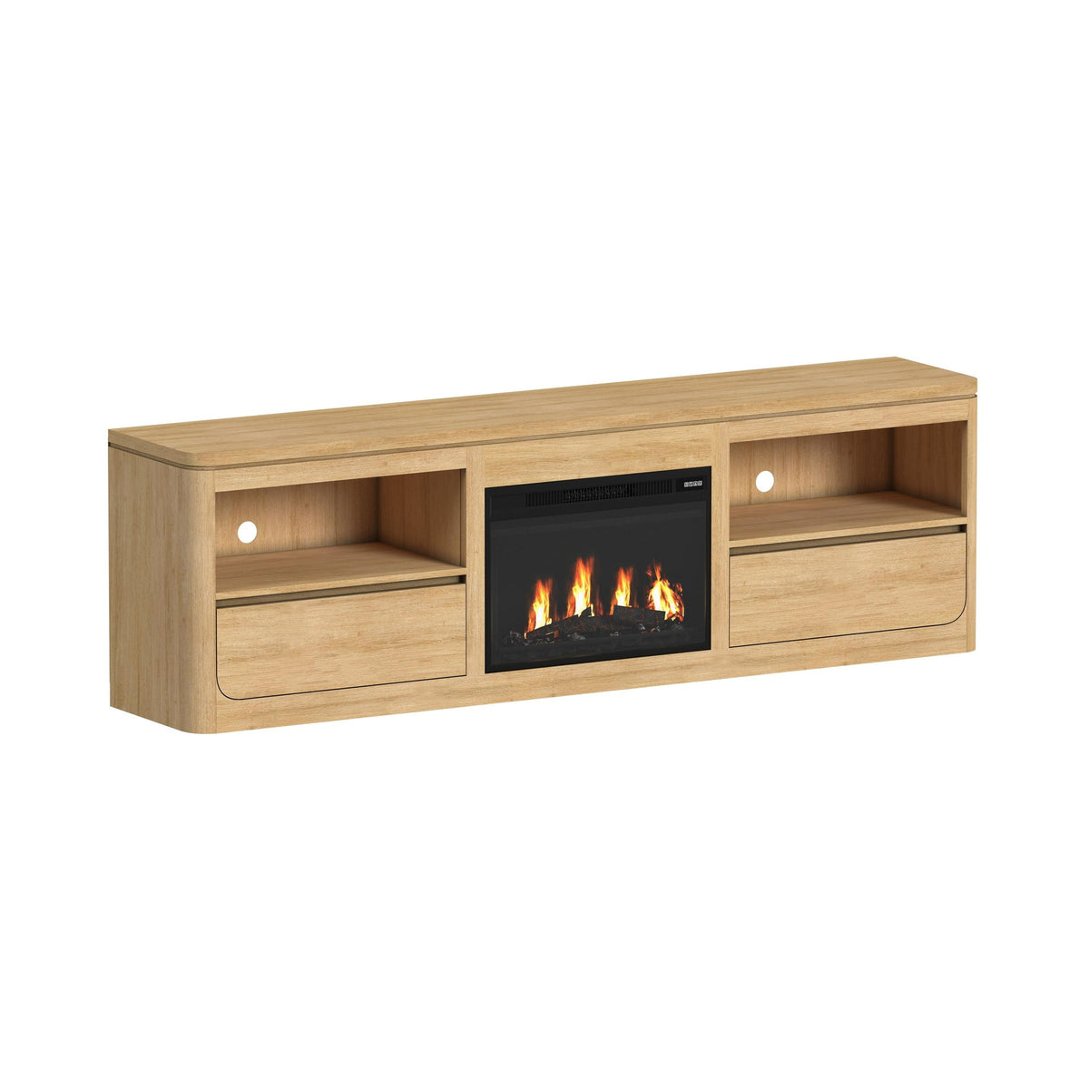 Rosalie 4PC Entertainment Unit with 82" TV Console in Natural