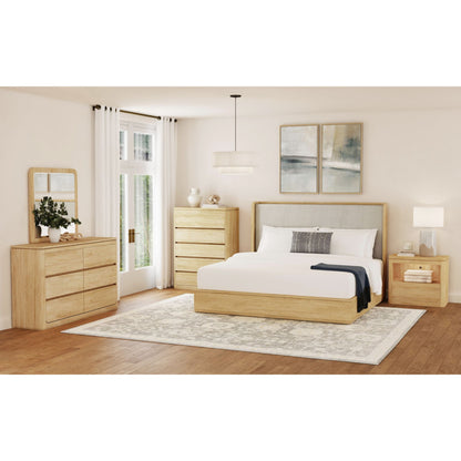 Rosalie Nightstand with USB & LED in Natural