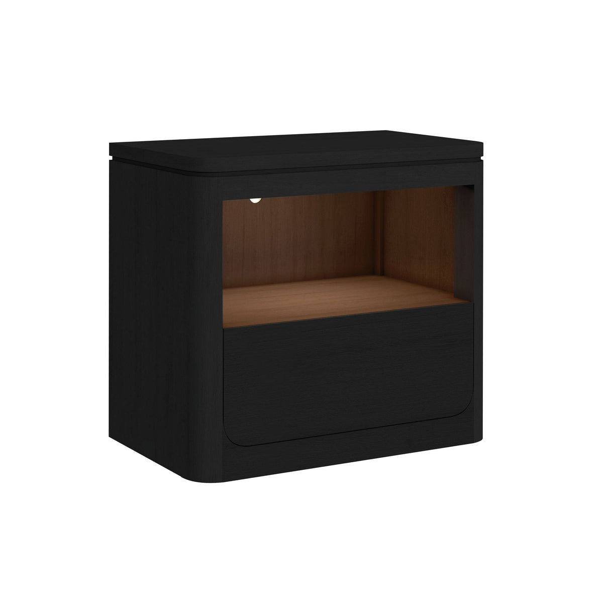Rosalie Nightstand With Usb And Led In Black