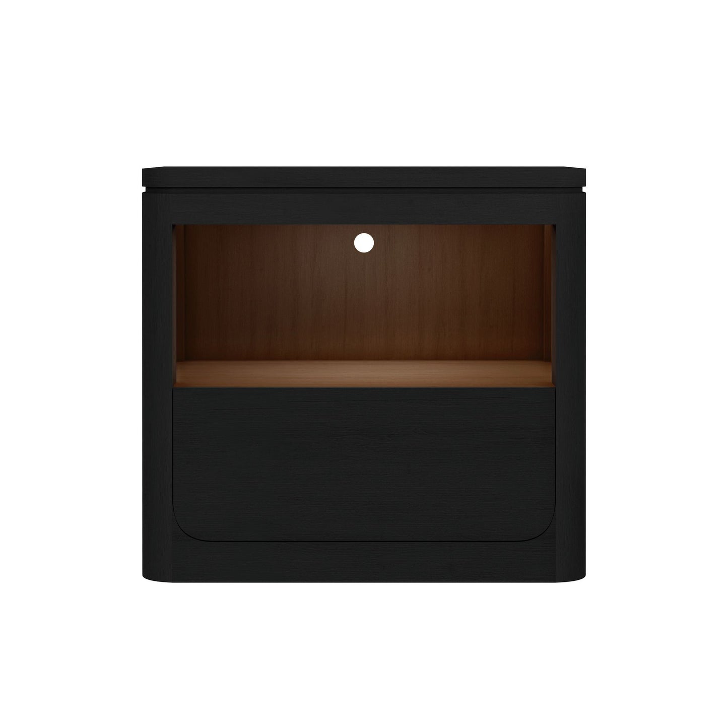 Rosalie Nightstand with USB and LED in Black