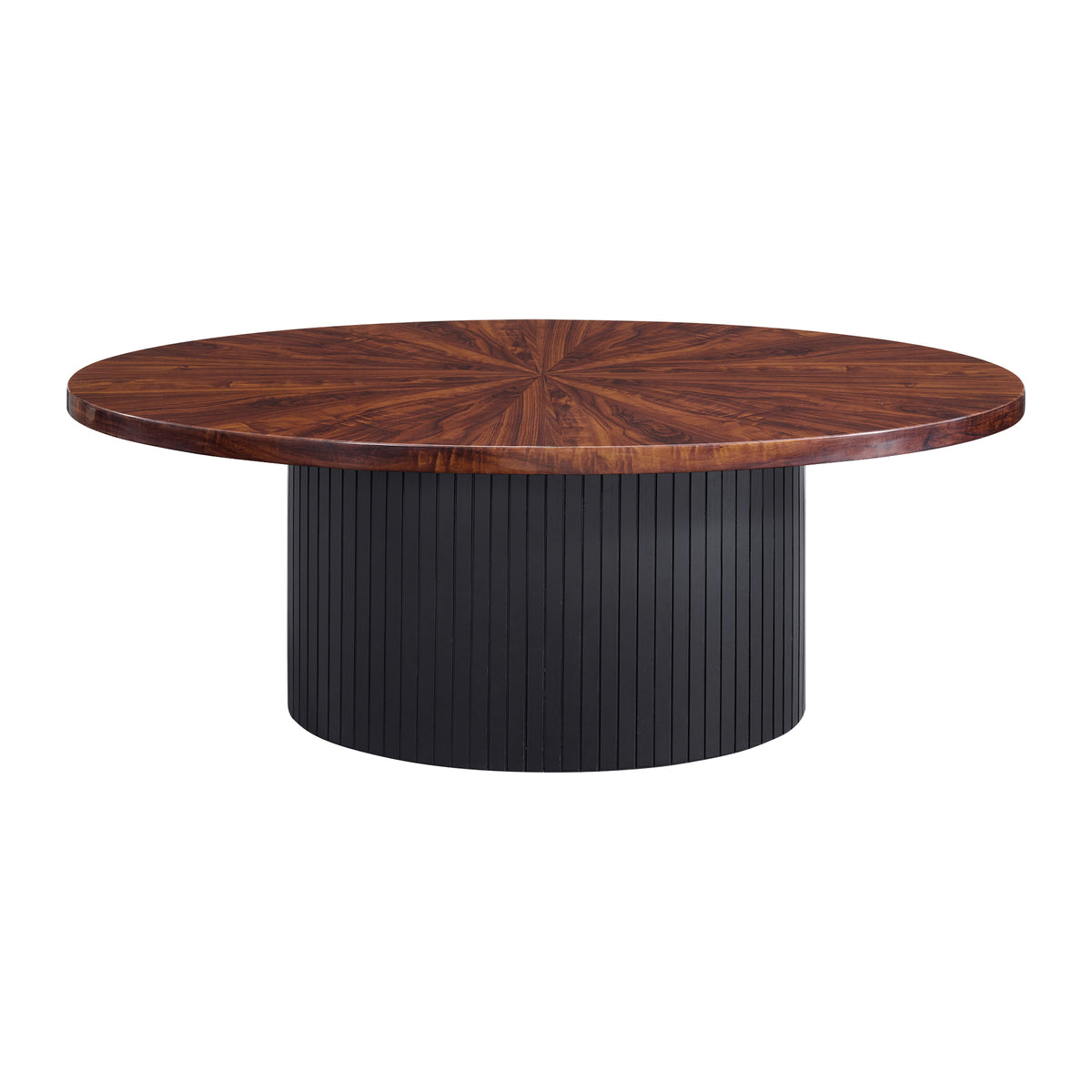 Rosemond Oval Coffee Table With Top In Cherry And Base In Black