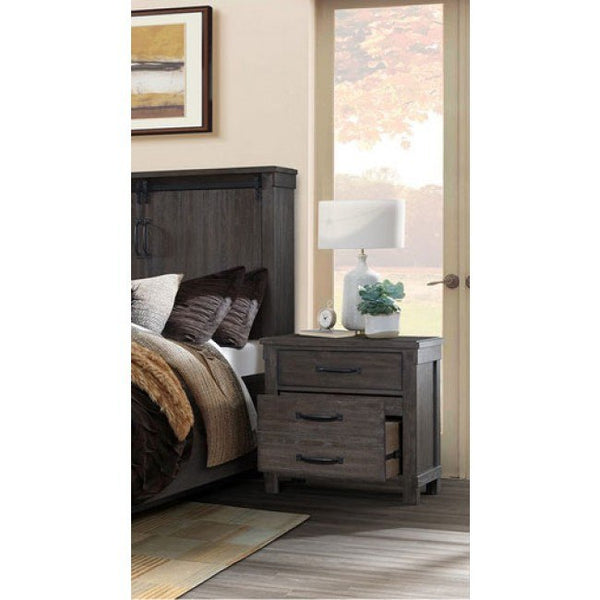 Scott Dark Wood Nightstand with USB