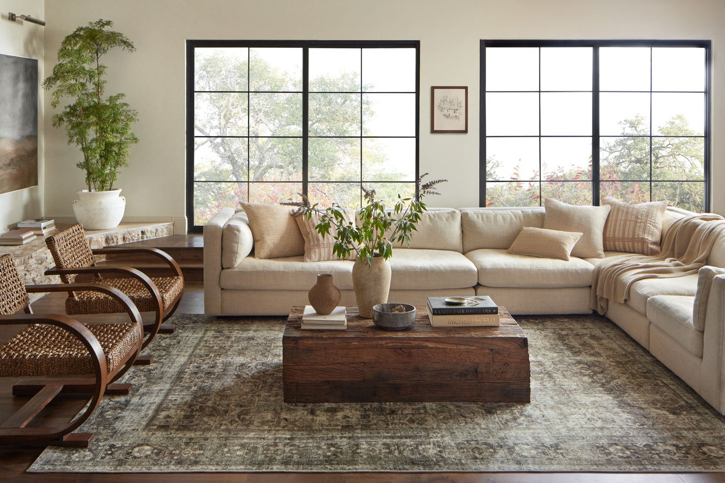 Magnolia Home de Joanna Gaines x Loloi Sinclair SIN-01 Guijarro / Topo