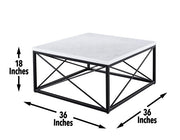 Mesa de cóctel de mármol blanco Skyler 