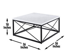 Mesa de cóctel de mármol blanco Skyler 
