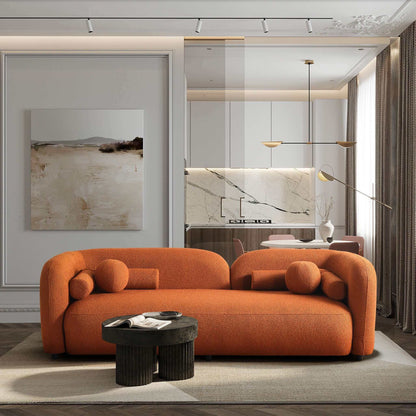 Donna Burnt Orange Japandi Style Boucle Sofa