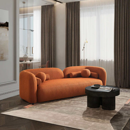 Donna Burnt Orange Japandi Style Boucle Sofa
