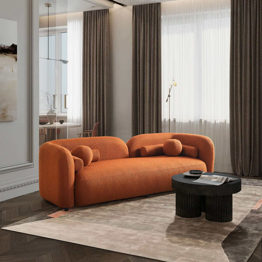 Donna Burnt Orange Japandi Style Boucle Sofa
