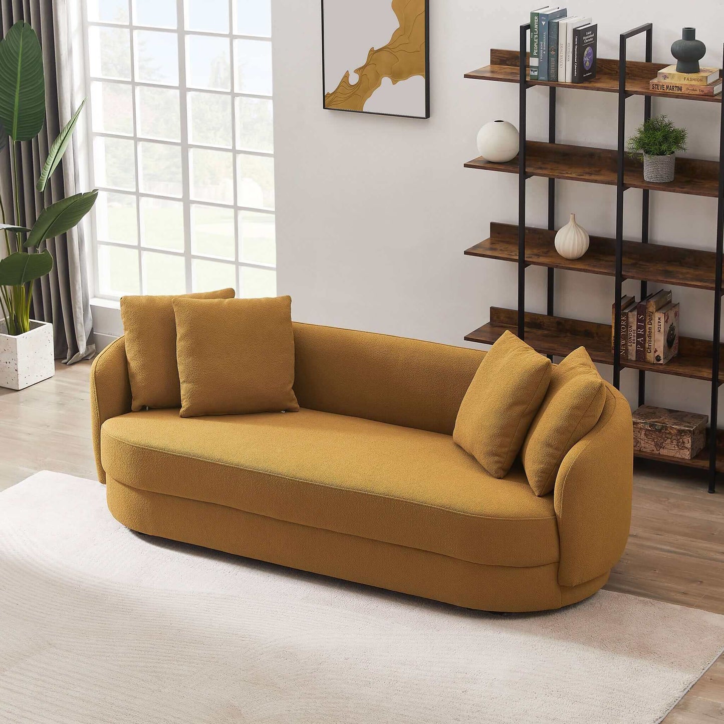 Dylan Modern French Gold Boucle Sofa