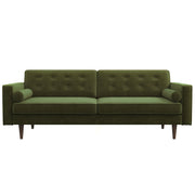 Casey Mid Century Modern Olive Green Velvet Sofa