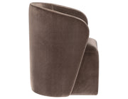 Annie Chocolate Velvet Barrel Chair w/Casters