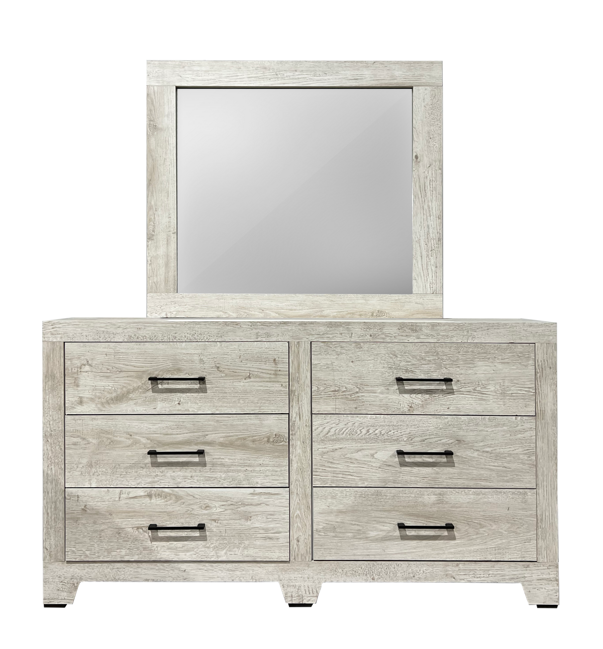 Salma Wengue Blanco Mirror with Elegant Two-Tone Look