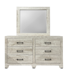 Salma Wengue Blanco Mirror with Elegant Two-Tone Look