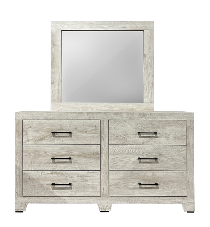 Salma Wengue Blanco Mirror with Elegant Two-Tone Look