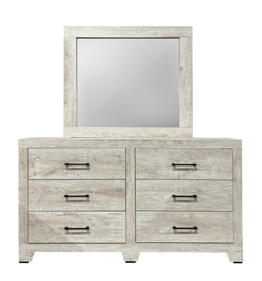 Salma Wengue Blanco Mirror with Elegant Two-Tone Look