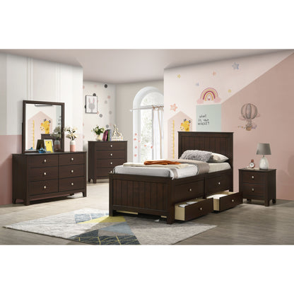 Sami Twin Captains 3PC Bedroom Set in Espresso