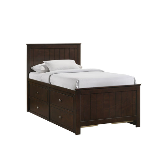 Sami Twin Captains 5PC Bedroom Set in Espresso