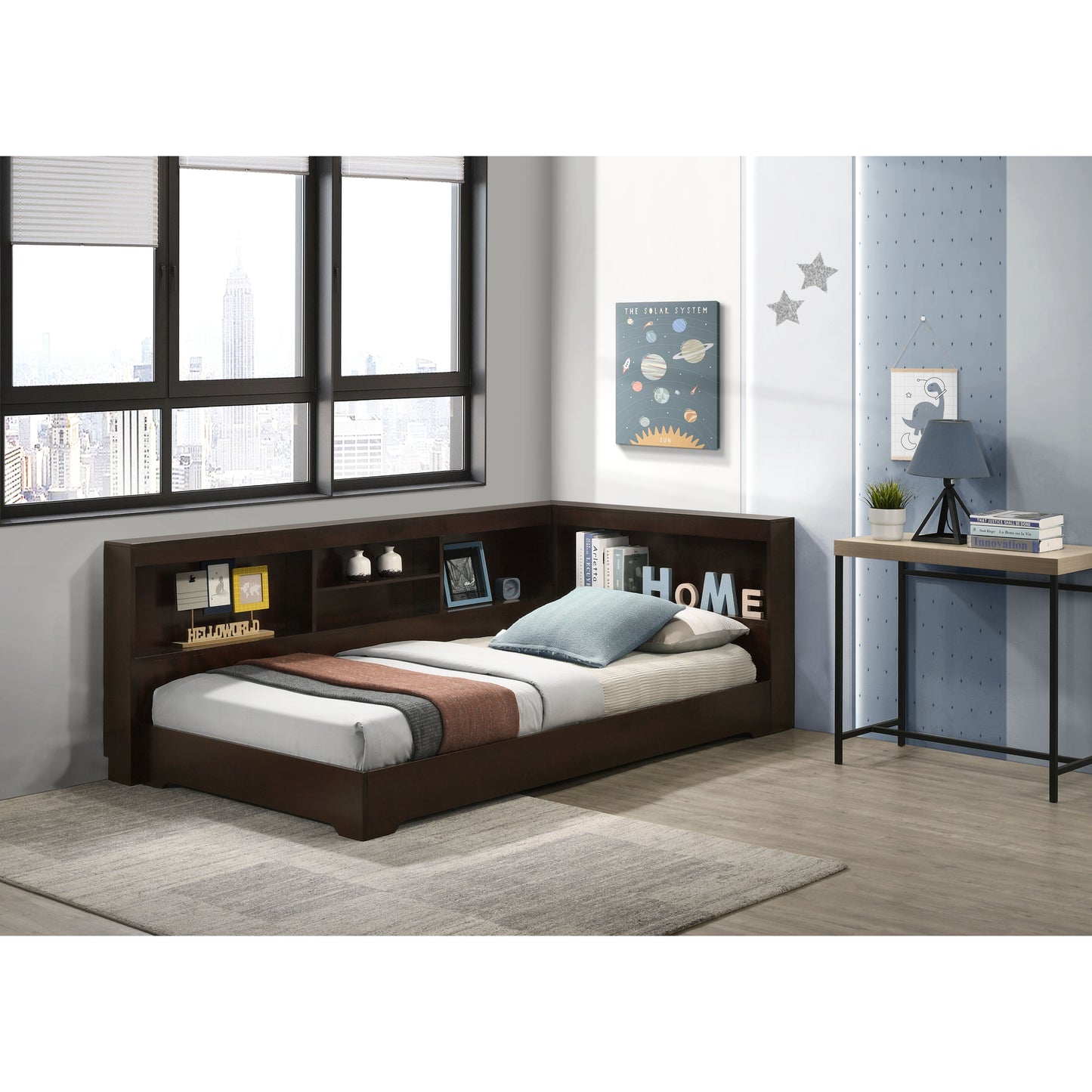 Sami Twin Corner Bed in Espresso