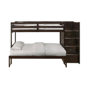 Sami Twin Over Full Step Bunk with Right HB in Espresso