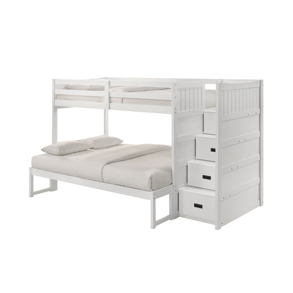 Sami Twin Over Full Step Bunk with Right HB in White