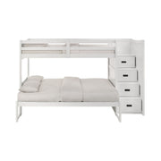 Sami Twin Over Full Step Bunk with Right HB in White
