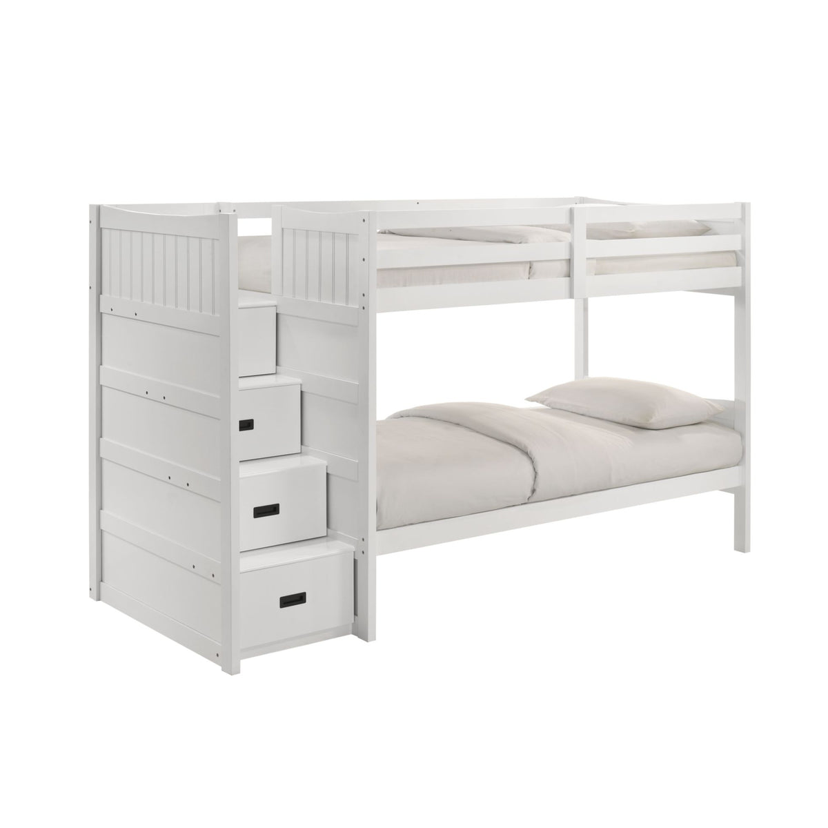 Sami Twin Over Twin Step Bunk with Left HB in White