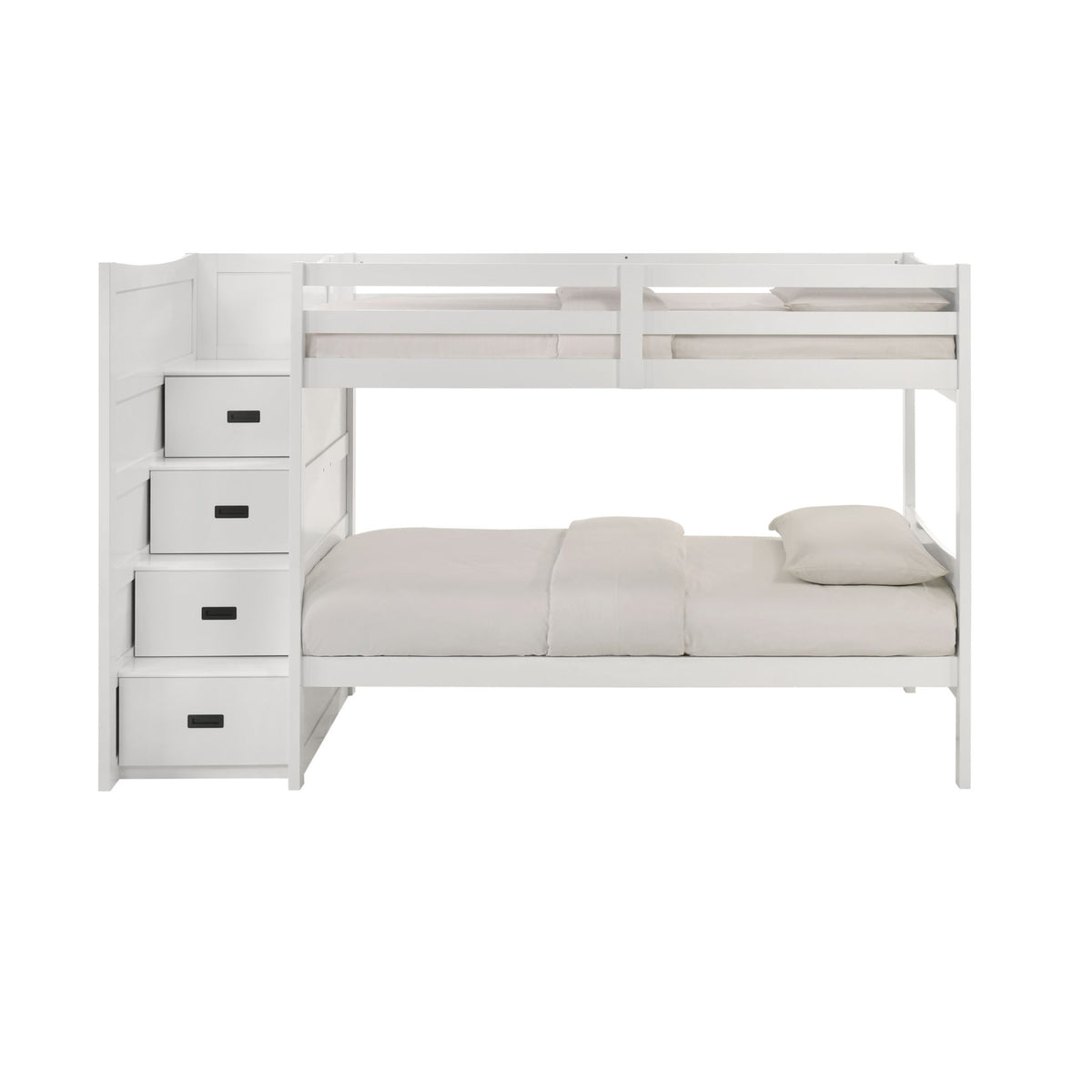Sami Twin Over Twin Step Bunk with Left HB in White