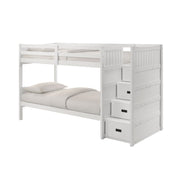 Sami Twin Over Twin Step Bunk with Right HB in White